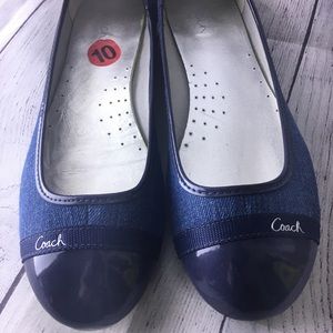 Coach women’s Blue Denim Ballet Flats Sz 10